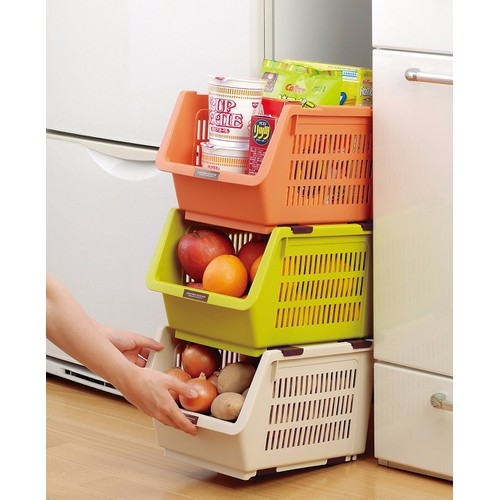 Giá đựng hoa quả đồ khô dạng lưới màu cam Inomata