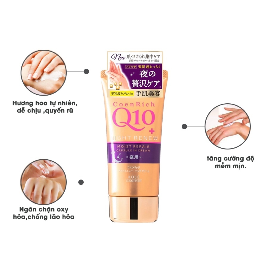 Kem dưỡng tay Q10 Coen Rich Night Renew 80g