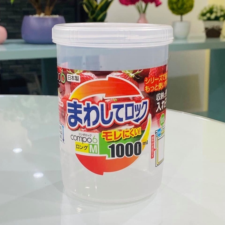 Hộp nhựa nắp vặn dáng tròn 1,8L Sanada
