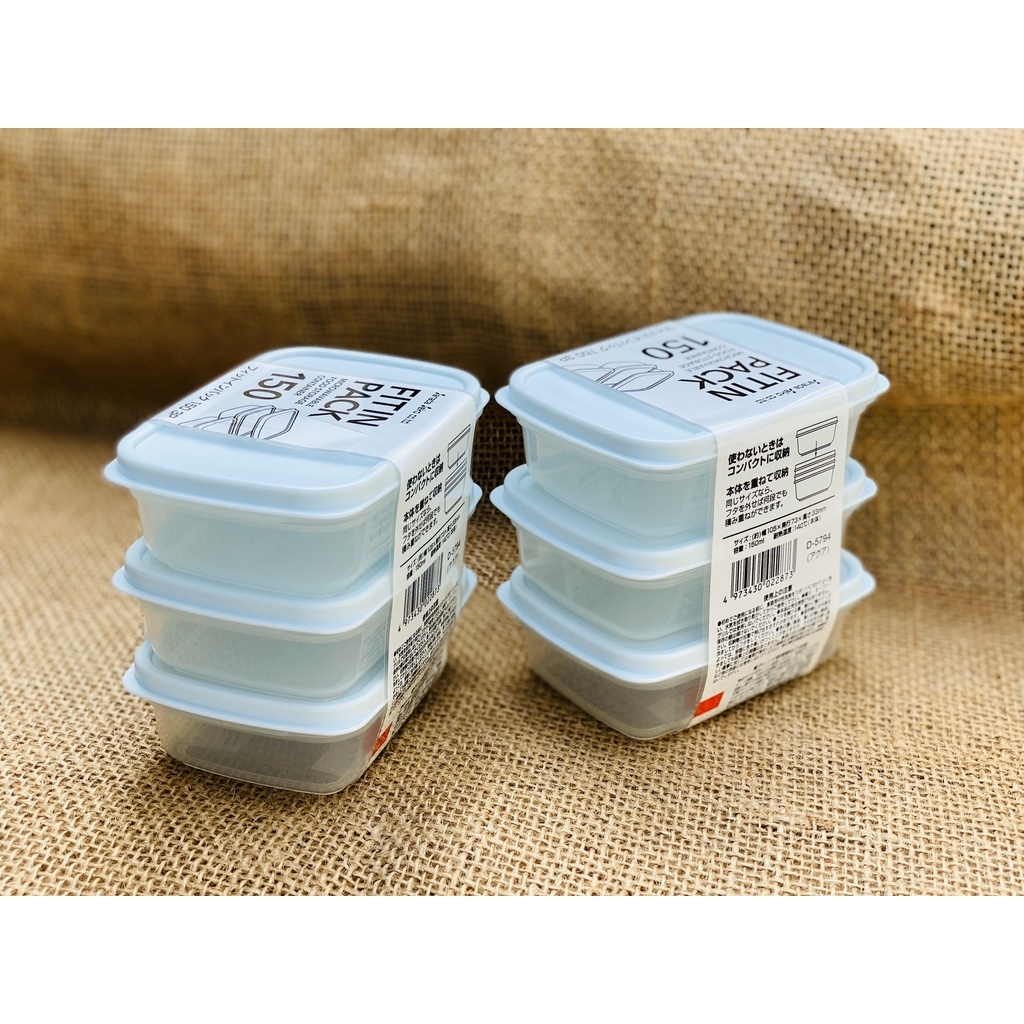 Set 3 hộp nhựa nắp dẻo 150ml xanh mint