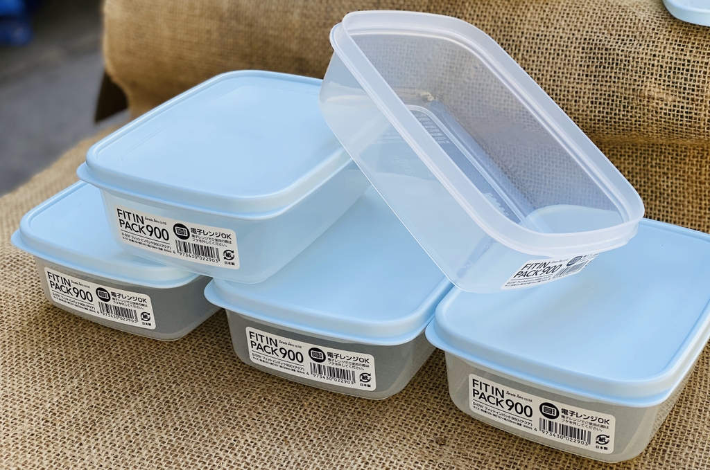 Set 2 hộp nhựa nắp dẻo 600ml xanh mint