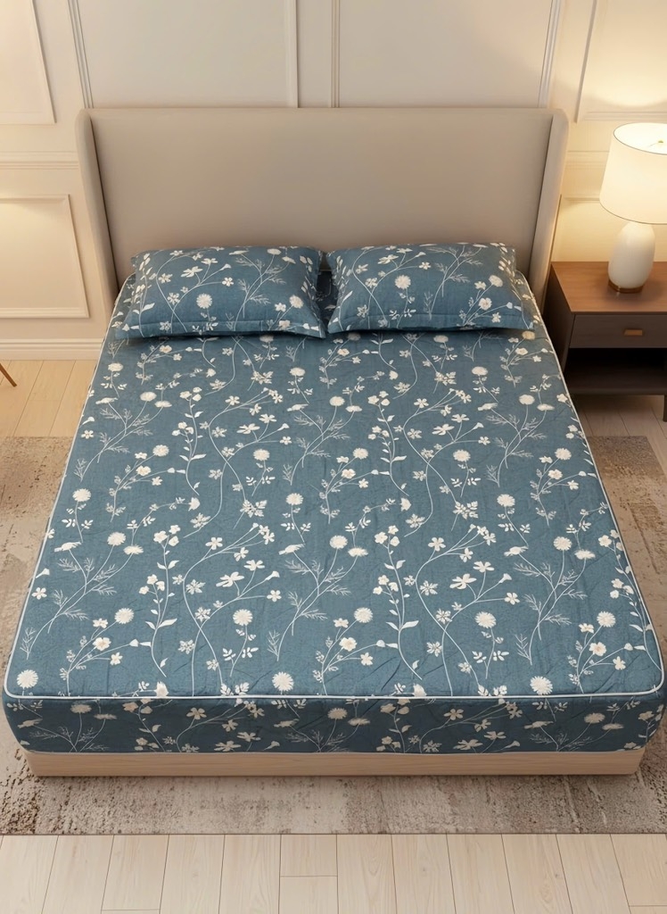 Chăn mát 100% Tencel sợi gỗ cao cấp Kawa - size 200*230cm - mẫu hoa xanh