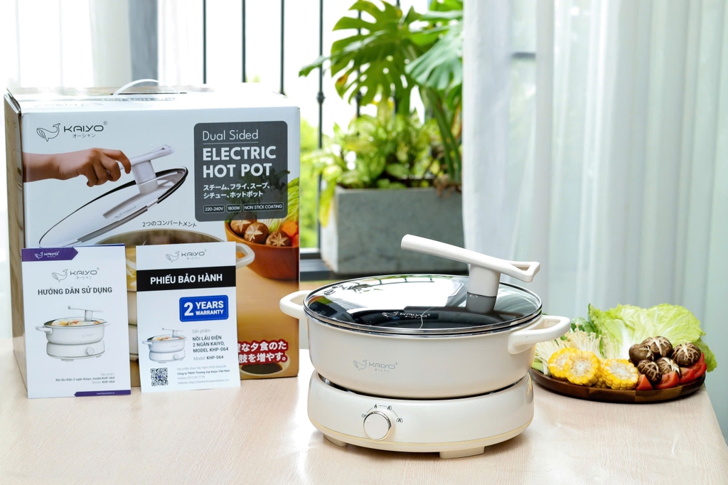 Nồi lẩu điện 2 ngăn Kaiyo , model KHP 064