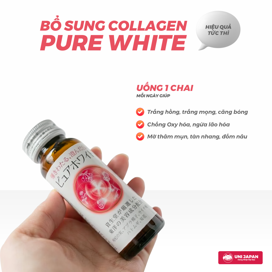 Nước uống Pure White Trắng Da Nhật Bản