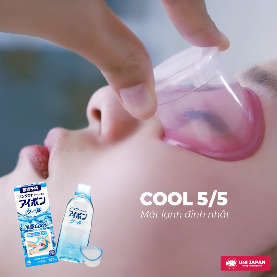 Nước rửa mắt Eyebon Kobayashi 500ml - Màu xanh nhạt sảng khoái, the mát nhất