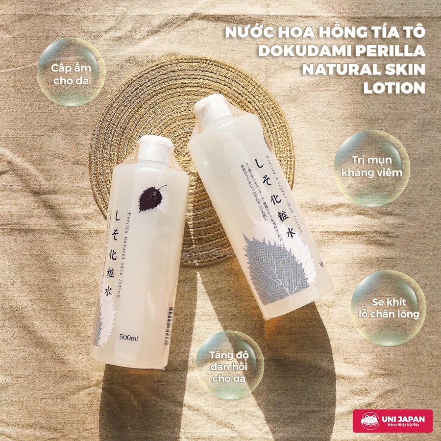 Nước hoa hồng tía tô Dokudami Perilla Natural Skin Lotion 500ml