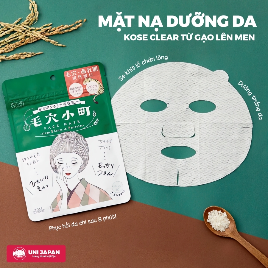 Mặt nạ dưỡng da từ gạo lên men thu nhỏ lỗ chân lông