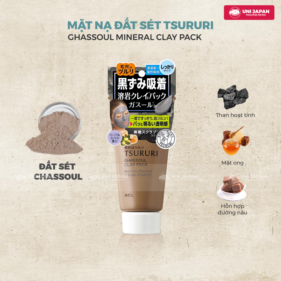 Mặt nạ đất sét Tsururi Ghassoul Mineral Clay Pack