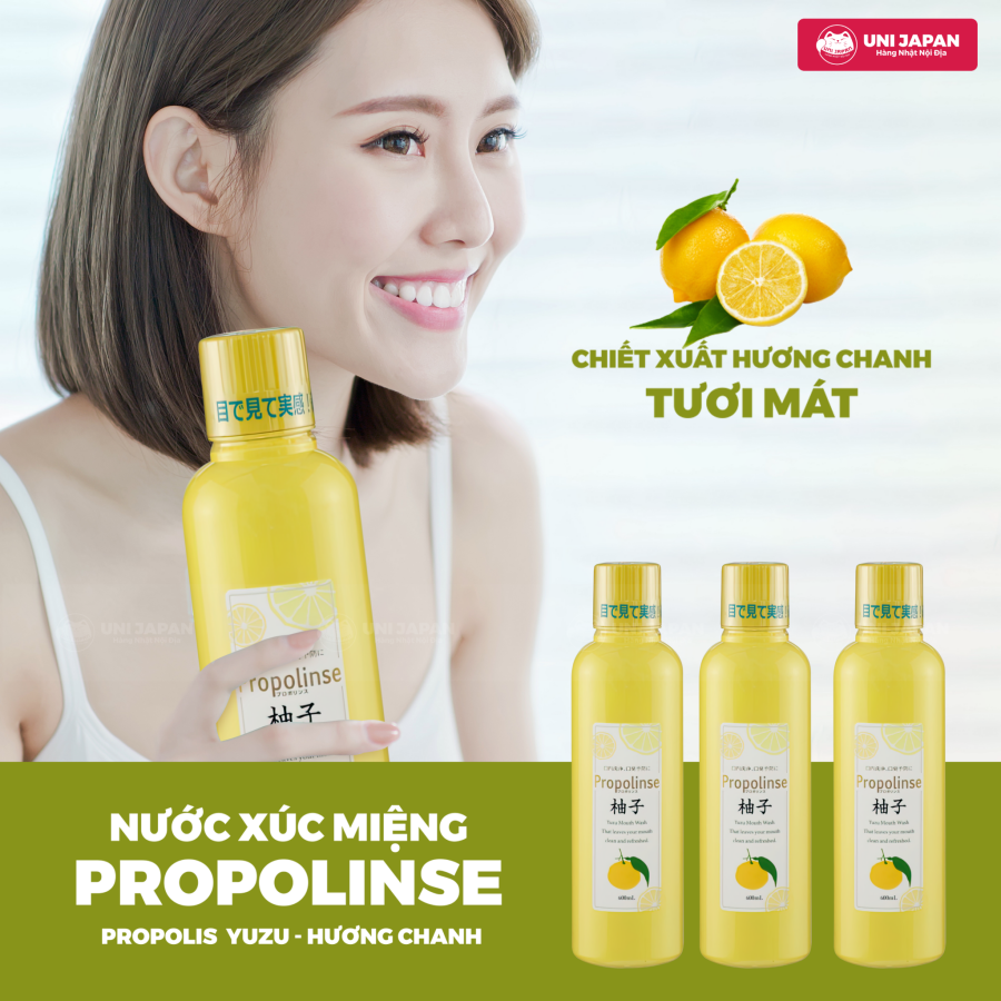 Nước súc miệng Propolinse Propolis Yuzu - Hương chanh
