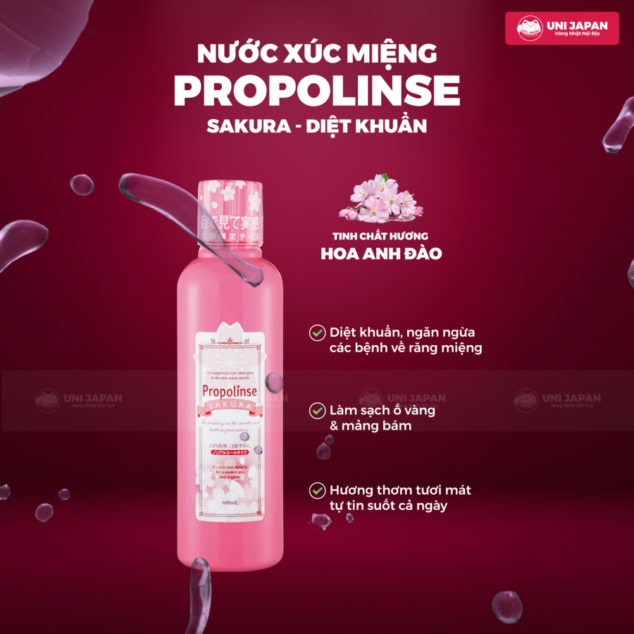 Nước súc miệng Propolinse Sakura - Diệt Khuẩn