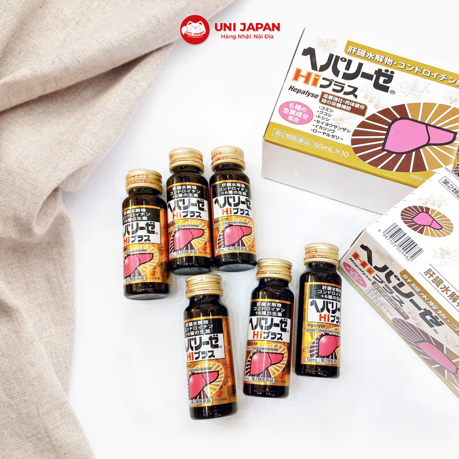 Nước uống bổ gan cao cấp Hepalyse HI PLUS Nhật Bản | Hộp 10 lọ x 50ml