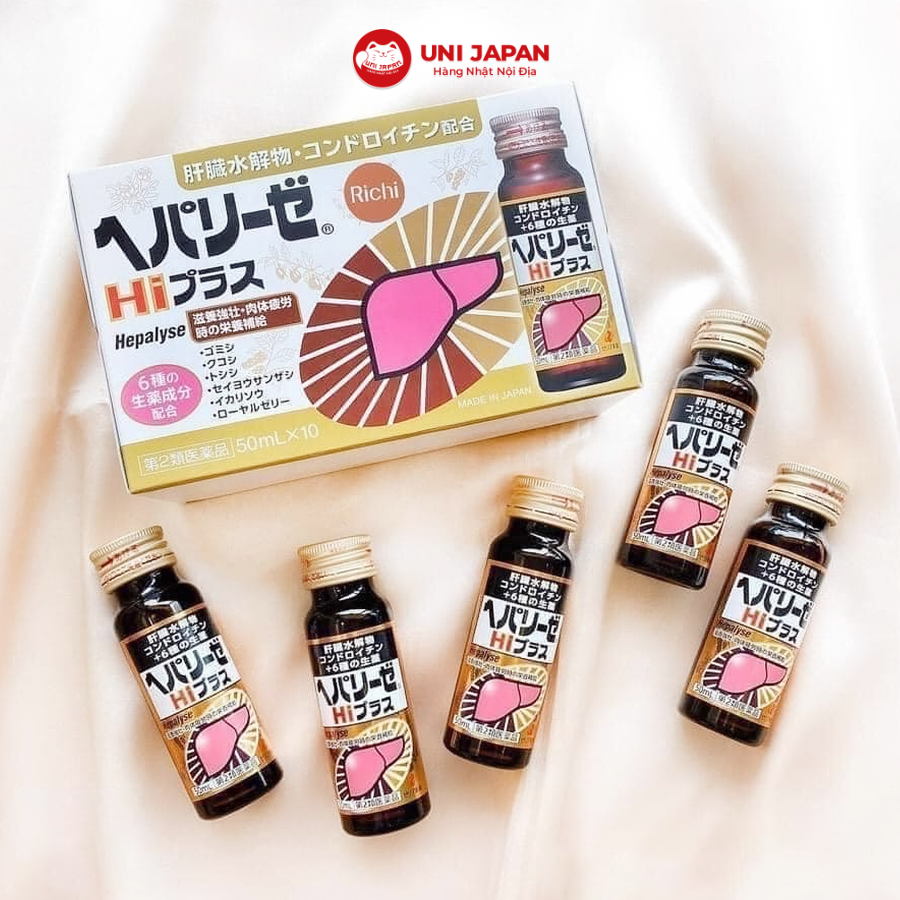 Nước uống bổ gan cao cấp Hepalyse HI PLUS Nhật Bản | Hộp 10 lọ x 50ml