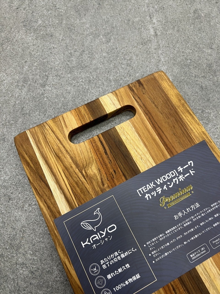 Thớt thái gỗ teak vân ngang hình chữ nhật size S