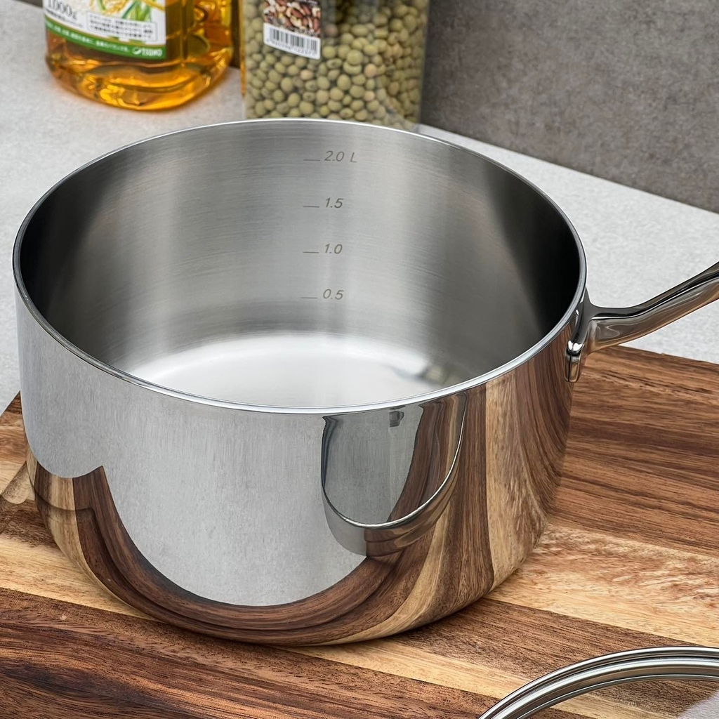 Quánh đúc Inox 3 lớp đáy liền Tri-Ply Kaiyo size 18cm