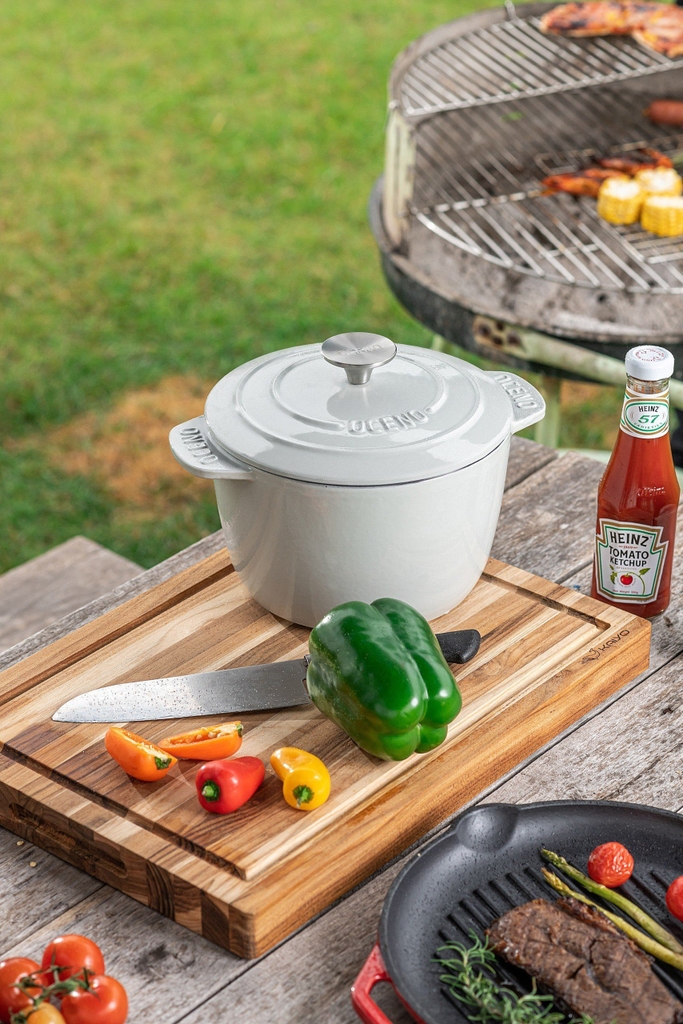 Nồi gang thành cao Oceno 20cm màu trắng