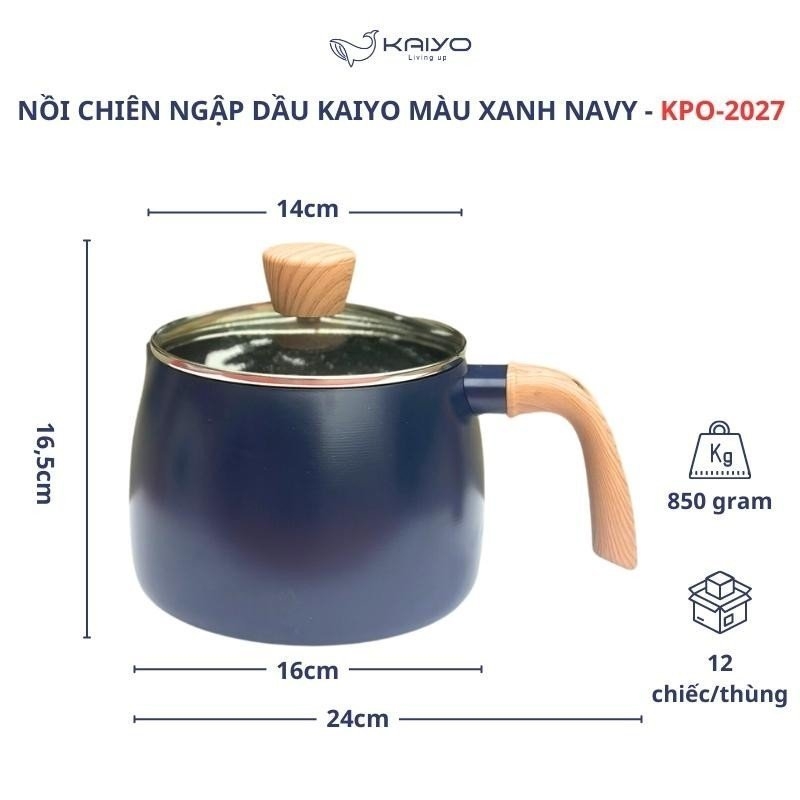 Nồi chiên ngập dầu Kaiyo màu xanh navy