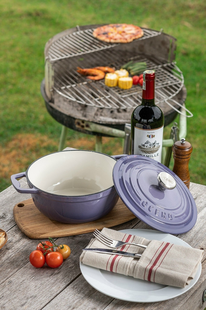 Nồi gang Oceno màu tím Lavender 22cm