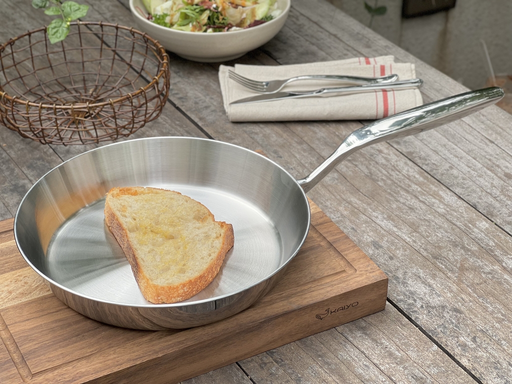 Chảo inox 316 liền khối 5-ply Premium Kaiyo 26cm