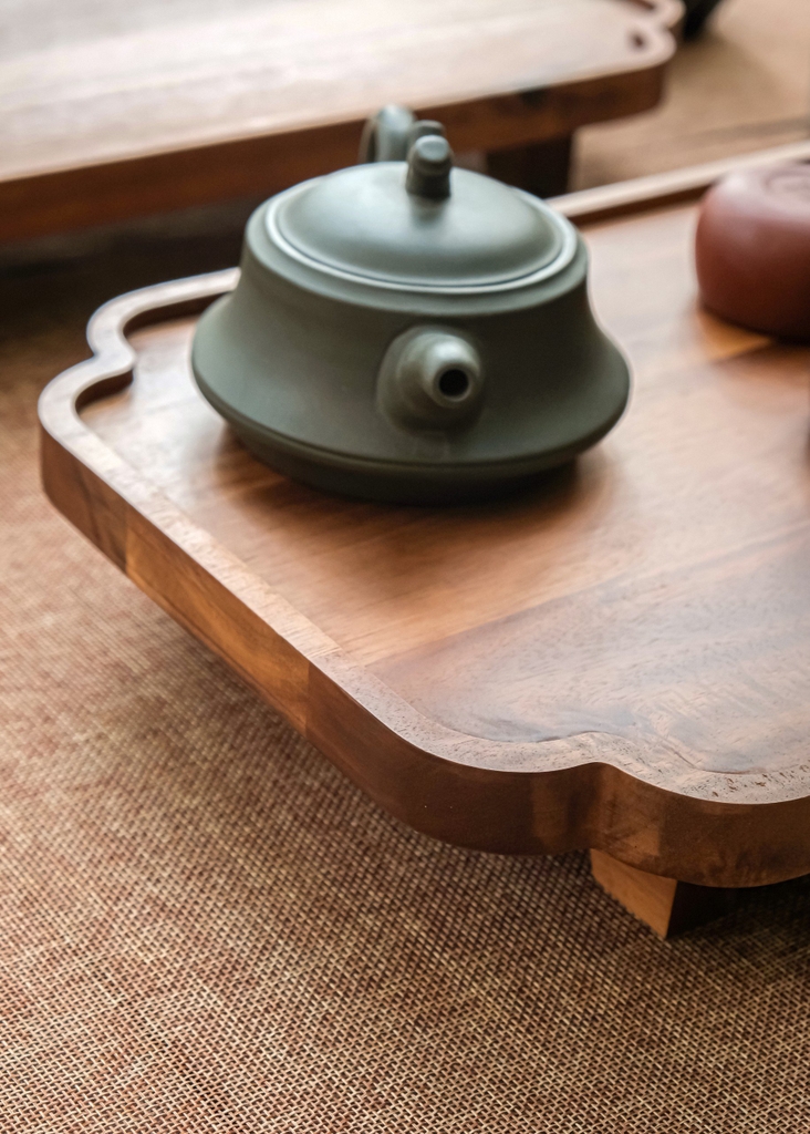 Khay trà bằng gỗ Kaiyo, kích thước 25x40cm