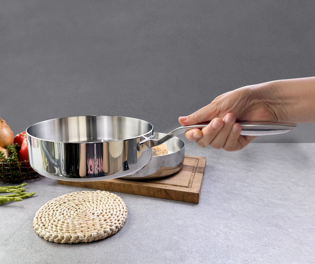Chảo inox 316 liền khối 5-ply Premium Kaiyo - thành cao, size 20cm