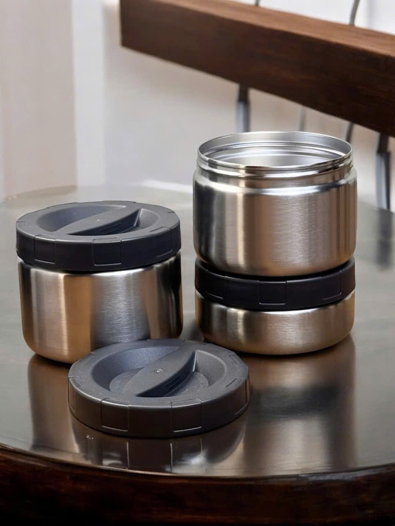 Hộp cơm giữ nhiệt Kaiyo 1600ml, màu ghi