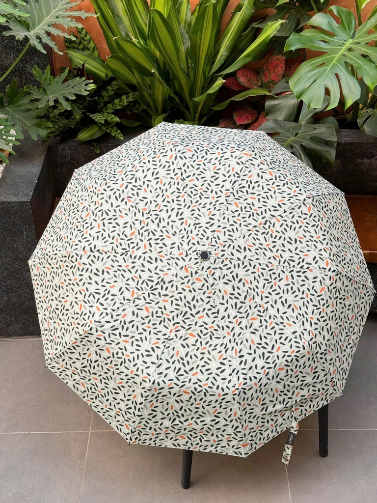 Ô gấp gọn tự động hai chiều 10 nan Kaiyo, hoạ tiết lá colorful leaf ( lá nhỏ )