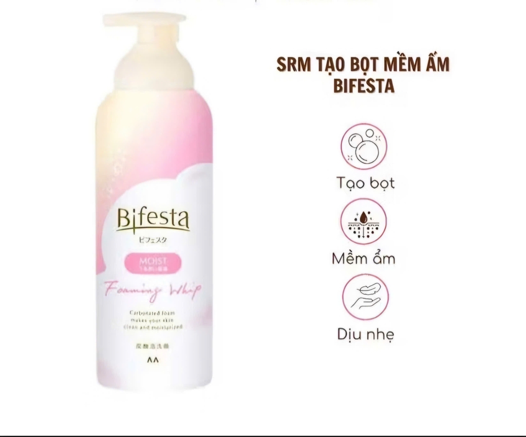 Sữa rửa mặt BIFESTA Dạng Bọt Moist 180g