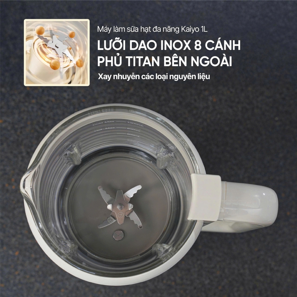 Máy làm sữa hạt đa năng Kaiyo 1L, model KNM-411