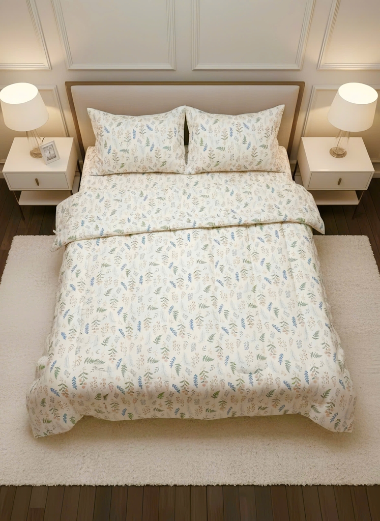 Chăn bông trần lông đại hàn Kawa size 200*230cm - mẫu hoa