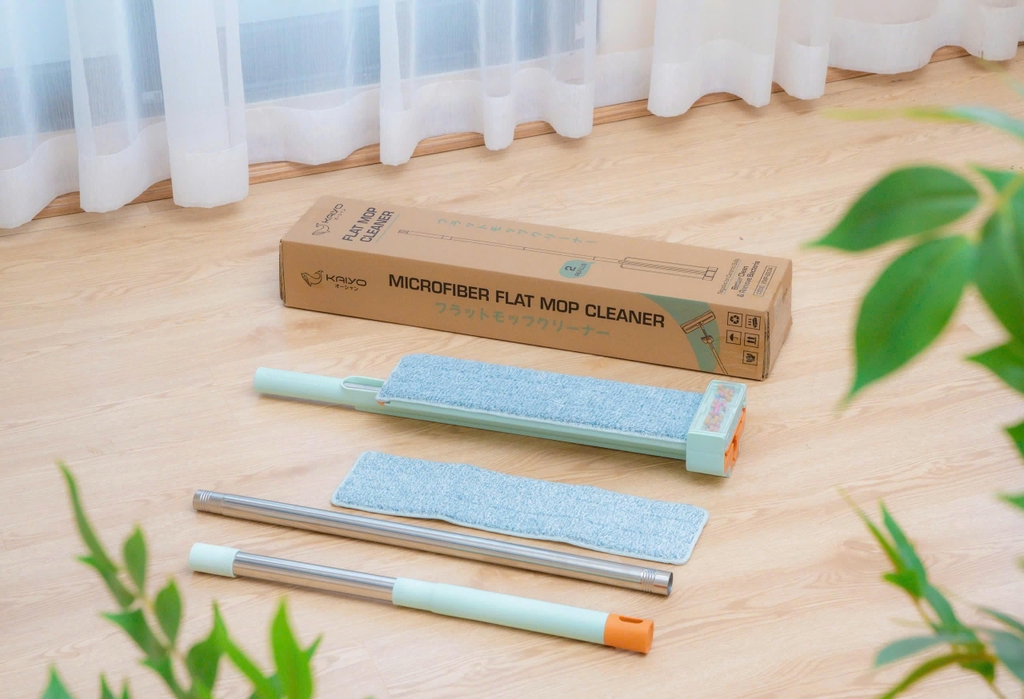 Cây lau nhà tự vắt chữ nhật Kaiyo, màu xanh mint