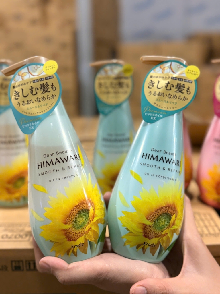 Dầu gội Kracie Dear Beaute HIMAWARI SMOOTH & REPAIR OIL IN SHAMPOO 500 ML
