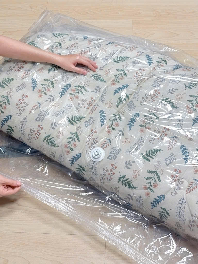 Túi hút chân không đựng quần áo, chăn màn hình hộp có van Okazaki 85x130x56cm