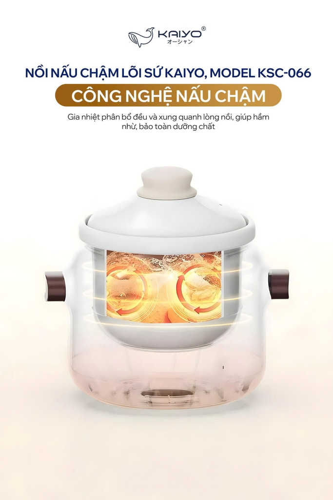 Nồi nấu chậm lõi sứ Kaiyo, Model KSC-066