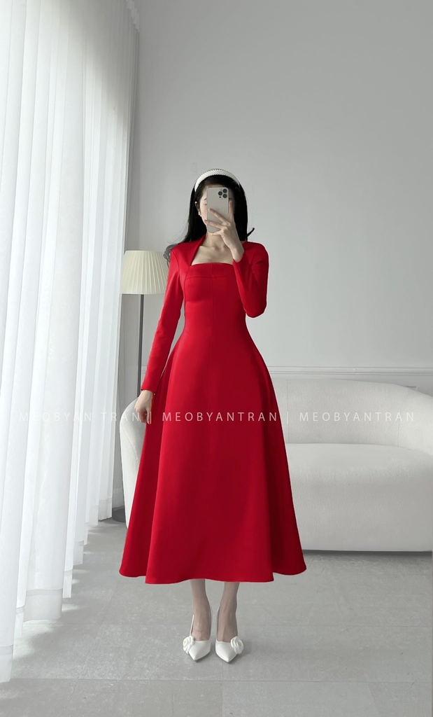 Đầm Dự Tiệc Màu Đỏ Đẹp Ôm Body Xẻ Tà - Ngọc Bích Fashion ☑️☑️☑️
