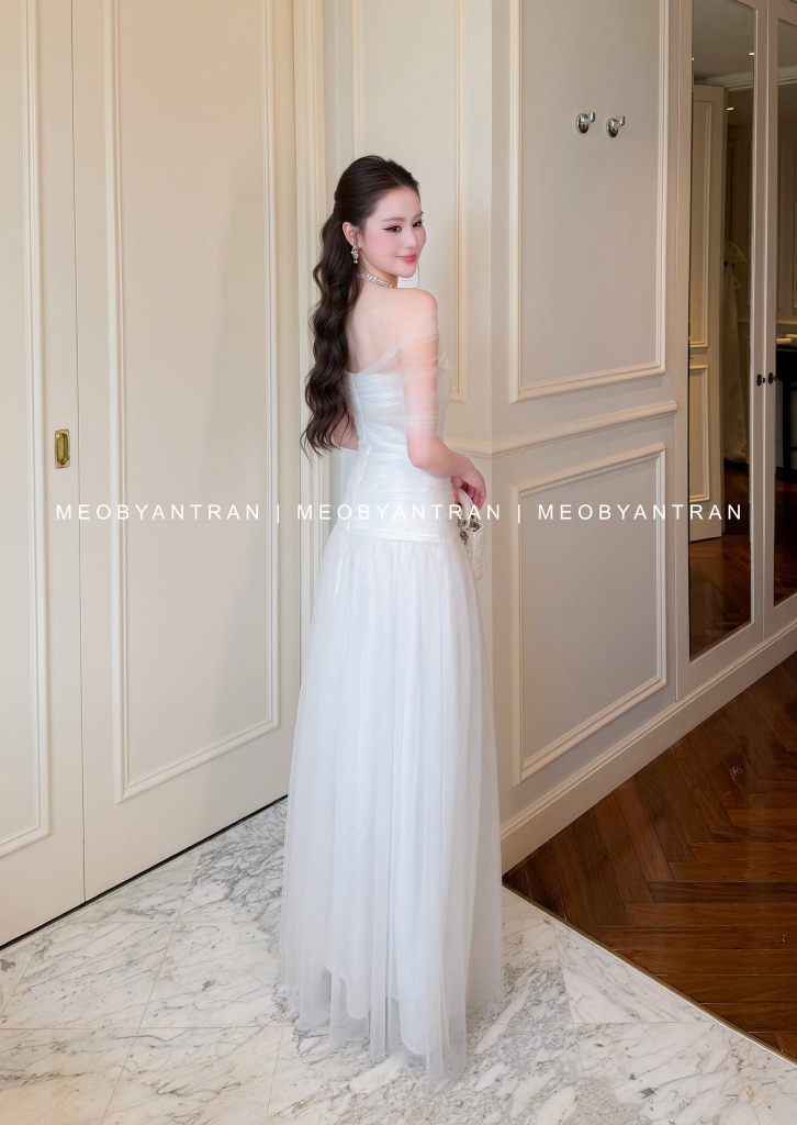 Đầm voan trễ vai dễ thương