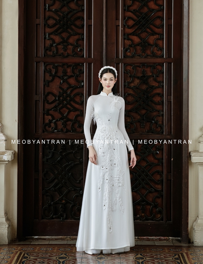 Áo dài cưới nữ thêu rồng