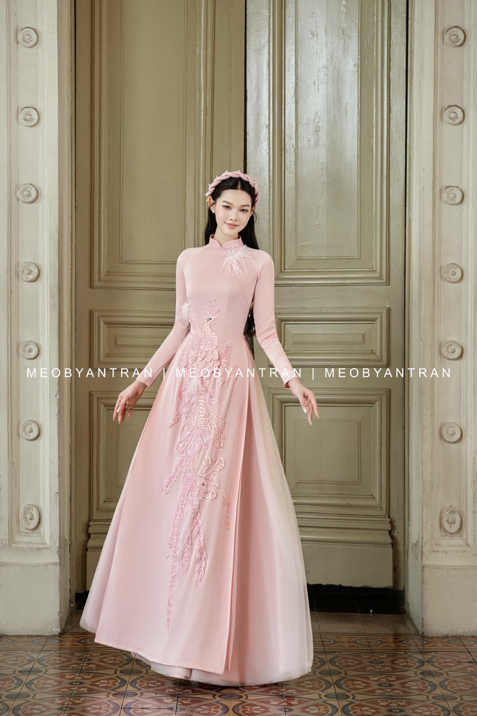 Áo dài cưới nữ thêu rồng