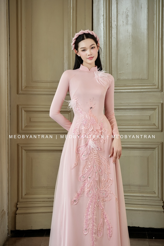 Áo dài cưới nữ thêu rồng