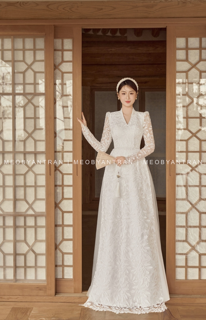 Áo dài cưới màu trắng