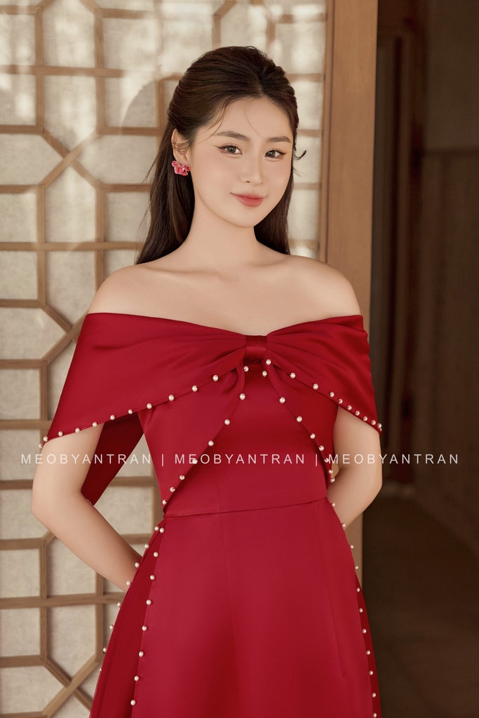 Áo dài cưới trễ vai đẹp
