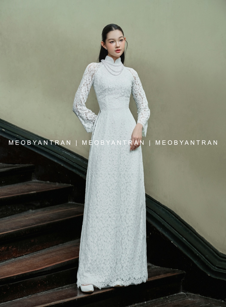 Áo dài ren cưới