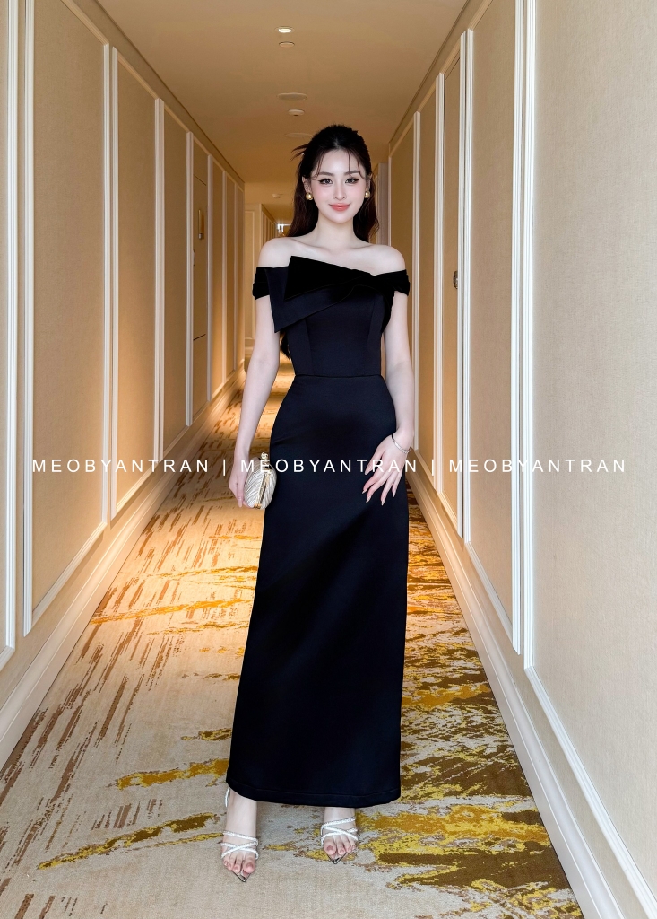 Đầm dáng dài trễ vai đẹp