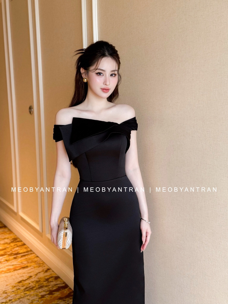 Đầm dáng dài trễ vai đẹp