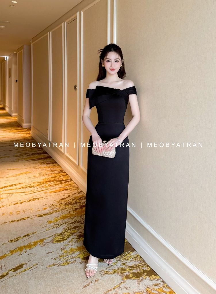 Đầm dáng dài trễ vai đẹp