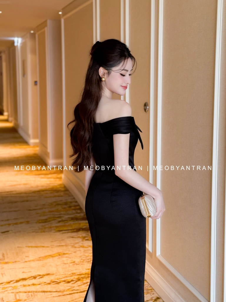 Đầm dáng dài trễ vai đẹp