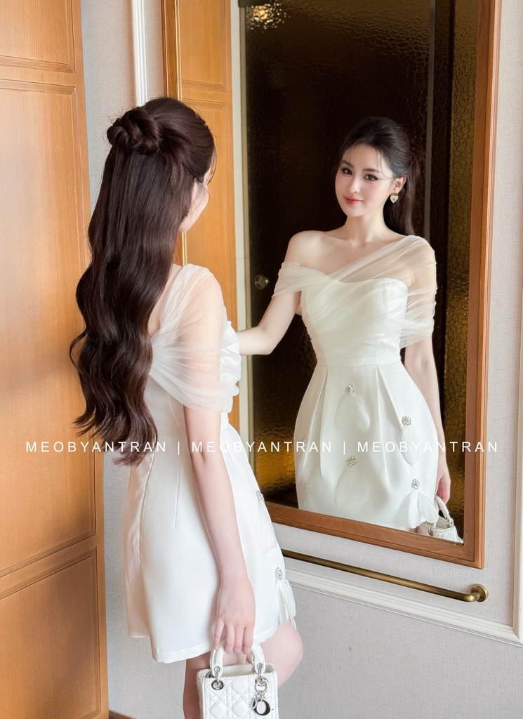 Váy xoè ngắn trễ vai đẹp