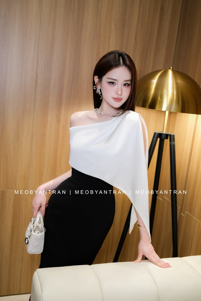 Đầm lệch vai dự tiệc đẹp
