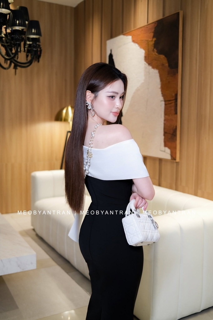 Đầm lệch vai dự tiệc đẹp