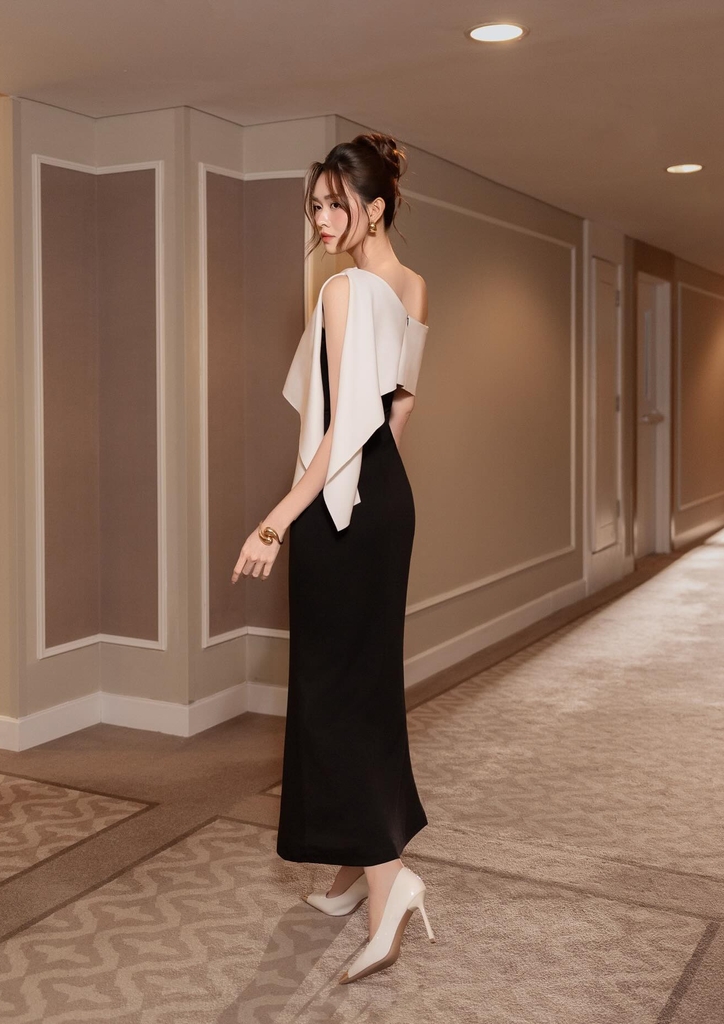 Đầm lệch vai dự tiệc đẹp