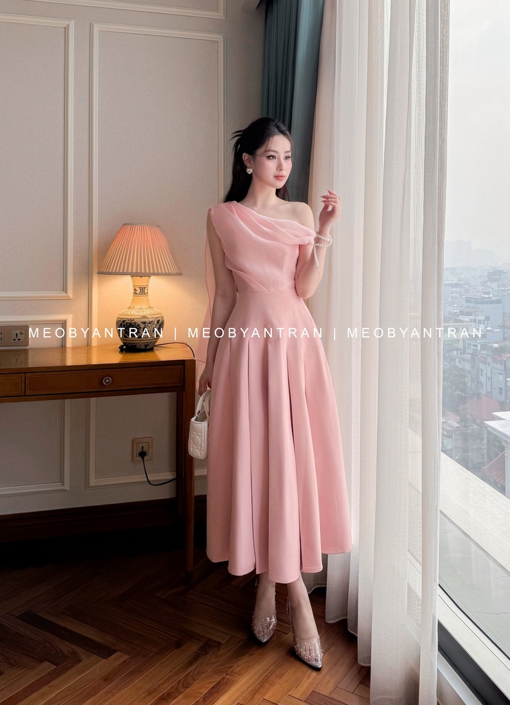 Đầm trễ vai dự tiệc cưới đẹp